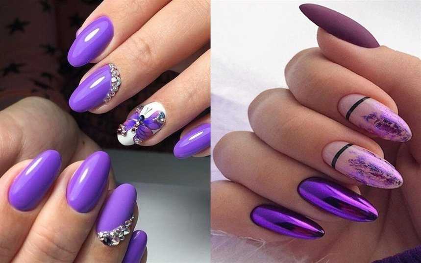 Фиолетовый маникюр гель-лаком: коллекция фото