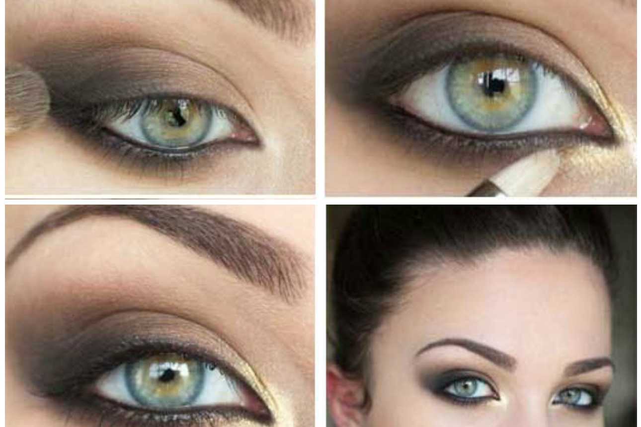 Вечерний макияж для зеленых глаз пошаговое фото